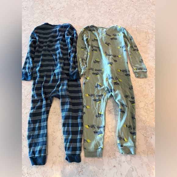 2T - simple joys by carters- Blue and Green Kids One Piece Pajamas - Picture 3 of 11